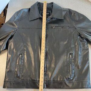 Guess Black Leather Jacket Size XL